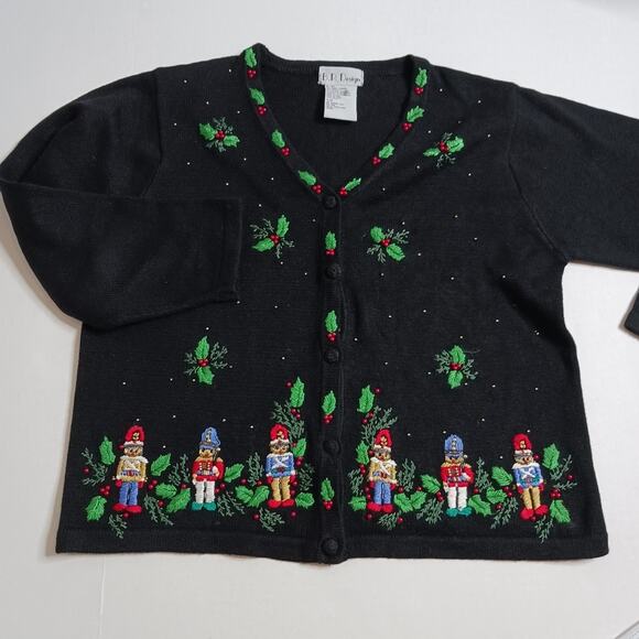 B.P. Design Embroidered and Beaded Christmas Cardigan NWOT - Picture 8 of 11